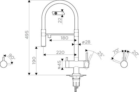Смеситель для кухни Omoikiri Kanto PVD-BN 4994298 Нержавеющая сталь / Белый 