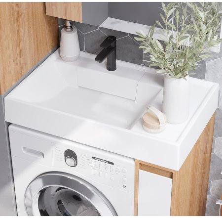 Тумба под раковину Aquaton Лондри 80 1A267101LH0C0 Дуб Сантана без фасада 