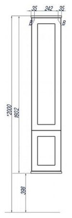 Шкаф пенал Aquaton Леон 31 1A186503LBPR0 подвесной Дуб бежевый 