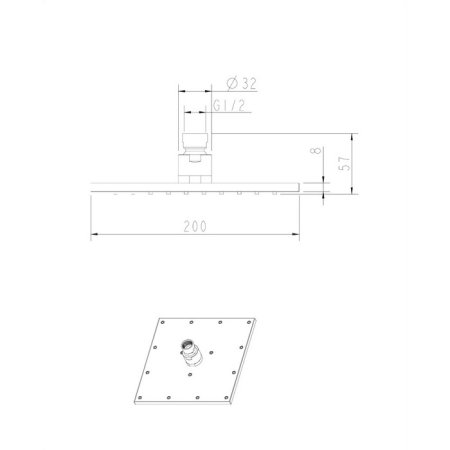 Верхний душ Omnires Ultra Slimline WG220CR 