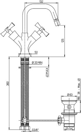 Смеситель для биде Paini Elix 85CR251LMKM Хром 
