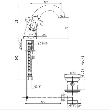 Смеситель для раковины Paini Ornellaia 87CR243KM Хром 