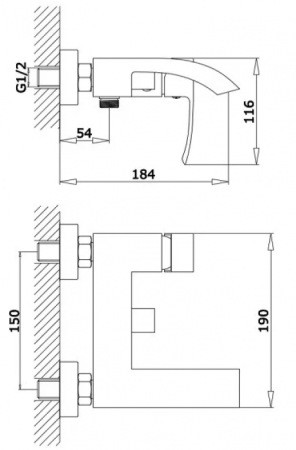 Cмеситель для ванны GANZER GZ44032F (GZ25032F) WHITE 