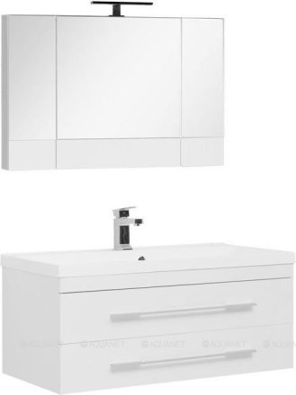Комплект мебели для ванной Aquanet Нота NEW 100 белый (камерино) 