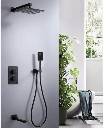 Душевая система ALMAes Weber TVZ-0808 Черная матовая 