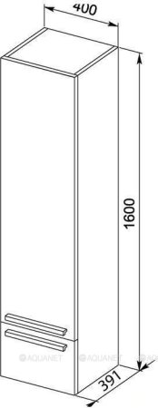 Шкаф-пенал для ванной Aquanet Нота 40 белый 
