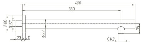 Кронштейн для верхнего душа Paini 50CR745T440BI Хром 