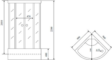 Душевая кабина Timo Standart T-1190 P 