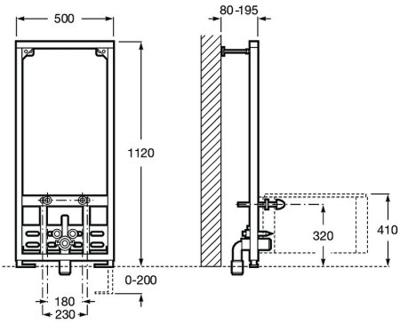Инсталляция Roca Duplo 890091200 для биде Синяя 