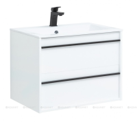 Тумба c раковиной Aquanet Lino 70 белый матовый