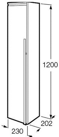 Шкаф пенал Roca Aneto 23 L 857431806 подвесной Белый глянец Черный матовый 