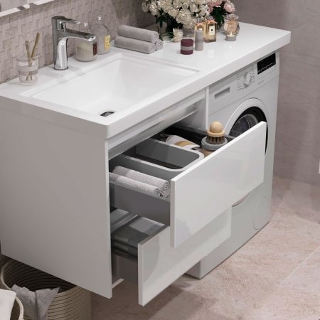 Тумба под раковину Opadiris Фреш 120 00-00002179 подвесная Белая глянцевая 