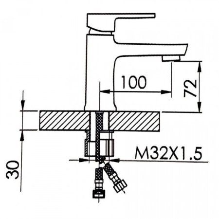 Cмеситель для раковины HANSEN H10008 Хром 
