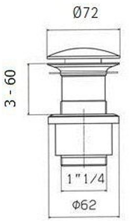 Донный клапан Kaiser 8037 click-clack Хром 