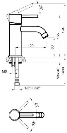 Смеситель для раковины Azario Tasco AZ-15164501 Хром 