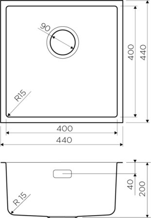 Мойка кухонная Omoikiri Tadzava 44-U-IN Quadro нержавеющая сталь 