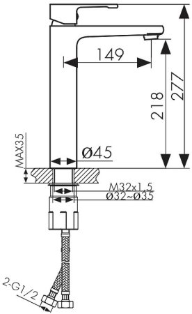 Смеситель для раковины Kaiser Elite 01111 Хром 