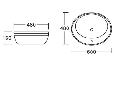 Раковина CeramaLux NC2150 накладная 
