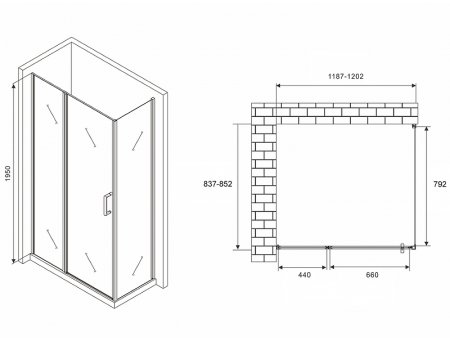 Душевой уголок Abber Sonnenstrand 120x85 AG04120BS-S85B профиль Черный стекло прозрачное 