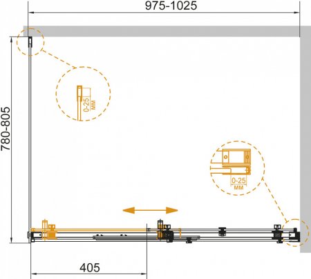 Душевой уголок Cezares Stylus Soft AH 1 100/80 C Cr 