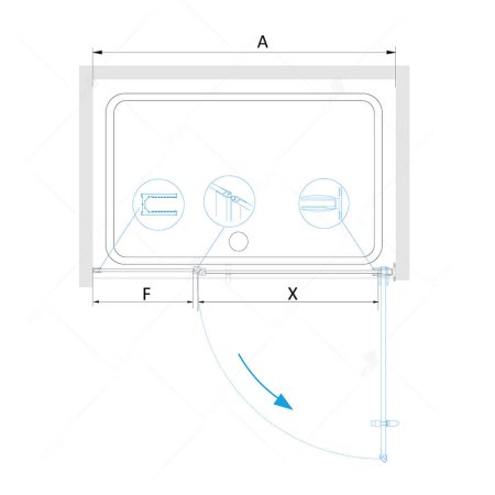 Душевая дверь в нишу RGW Hotel HO-012B 90х195 стекло прозрачное, профиль черный 