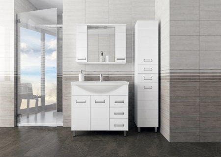 Тумба под раковину Style Line Ирис 100 Белый глянец 