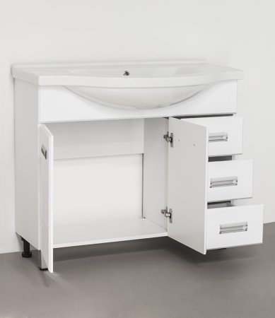 Тумба под раковину Style Line Ирис 100 Белый глянец 