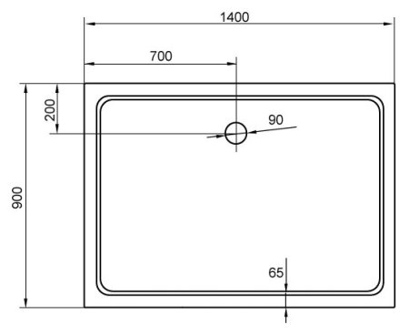 Поддон для душа Cezares SMC AH 140x90 см 