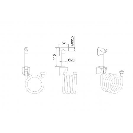 Комплект для гигиенического душа Felice 110-R Хром 