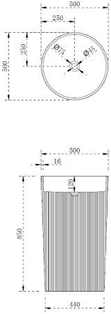 Раковина Abber Stein 50 AS2501Blau Голубая 