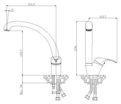 Смеситель для кухни Rossinka Y35-23 Хром 