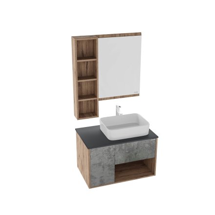 Мебель для ванной Grossman Бруно 80 с 2-я ящ. бетон/веллингтон, подвесная 
