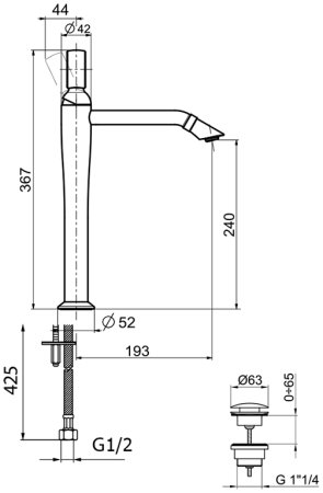 Смеситель для раковины Webert Opera OA830402065, бронза 