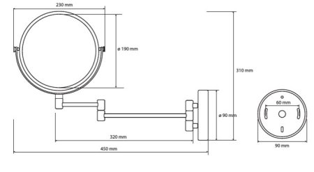 Косметическое зеркало Bemeta Dark 112201510 черное 