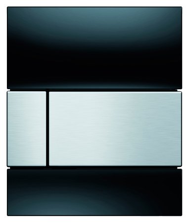 Кнопка смыва TECE Square Urinal 9242806 черное стекло, кнопка сатин 