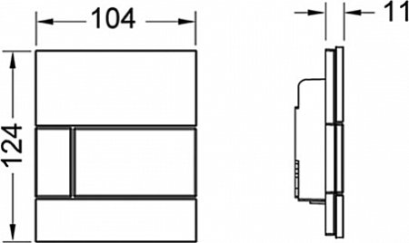 Кнопка смыва TECE Square Urinal 9242806 черное стекло, кнопка сатин 