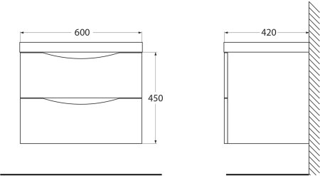 Тумба с раковиной BelBagno ANCONA-N-600-2C-SO-BL Bianco Lucido 