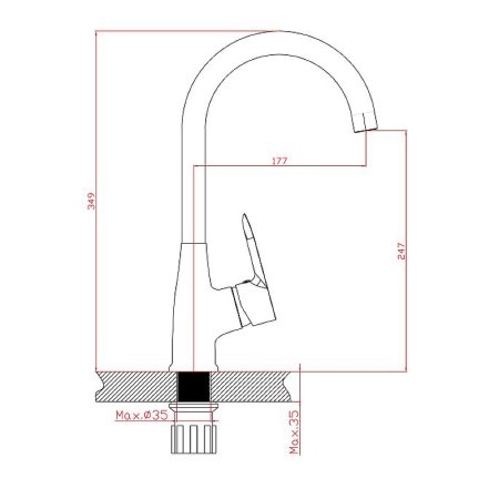 Смеситель однорычажный для кухни HAIBA CRON CN76095 