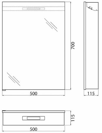 Зеркальный шкаф BelBagno SPC 50 SPC-1A-DL-BL-500 с подсветкой Белый 