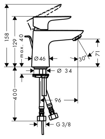 Смеситель Hansgrohe Talis E 71700000 для раковины 