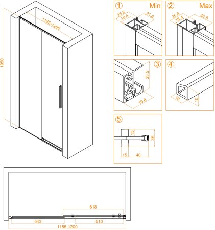 Душевая дверь RGW SV-12G 1200 