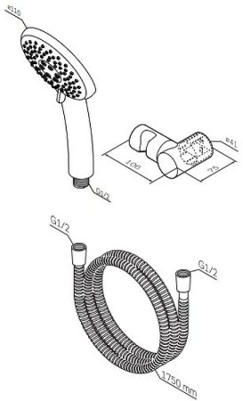 Душевой гарнитур AM.PM Like F0118000 Хром 