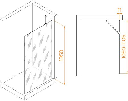 Душевая перегородка RGW WA-102 1100 