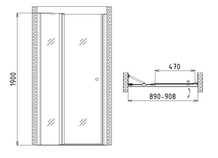 Душевая дверь Gemy New Rockcoco S03191B 
