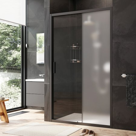 Душевая дверь AM.PM Gem 120 W90G-120-1-195BM профиль Черный матовый стекло матовое-прозрачное 