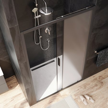 Душевая дверь AM.PM Gem 120 W90G-120-1-195BM профиль Черный матовый стекло матовое-прозрачное 