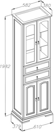 Шкаф пенал Opadiris Риспекто 60 00-00005844 Орех антикварный 