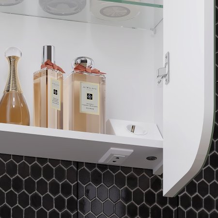 Зеркальный шкаф Opadiris Элеганс 70 00-00006755 с подсветкой Белый матовый 