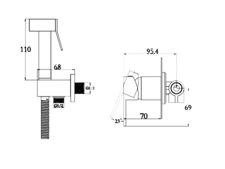Гигиенический душ со смесителем Kaiser Sonat 34377-2 Черный 