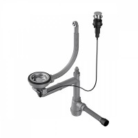 Сифон для мойки Omoikiri WK-1-R-A-IN с клапаном-автоматом и круглым переливом